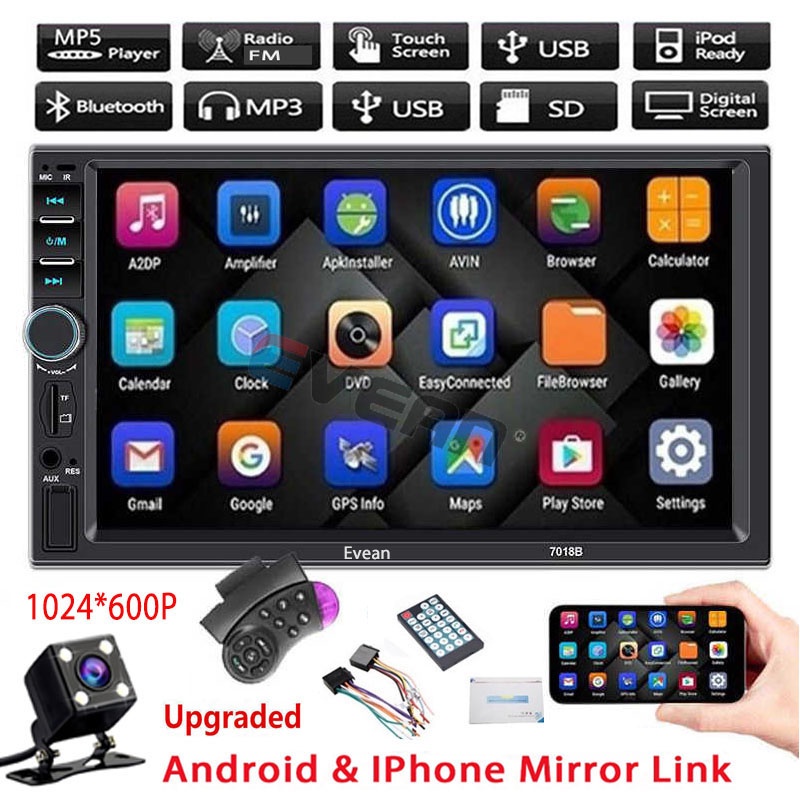 ใหม่ล่าสุด-1024x600p-evean-7018b-เครื่องเล่น-mp5-วิทยุ-บลูทูธ-2-din-usb-tf-fm-mirrorlink-7-นิ้ว-สําหรับรถยนต์