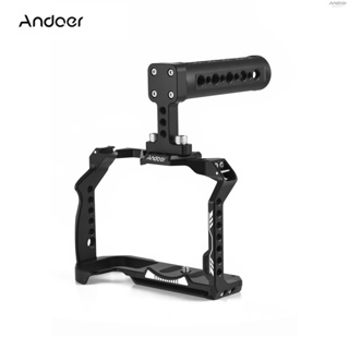 [A58] Andoer กรงกล้อง และมือจับด้านบน อะลูมิเนียมอัลลอย พร้อมเมาท์โคลด์ชู เกลียว 1/4 นิ้ว แบบเปลี่ยน สําหรับกล้อง Canon R7