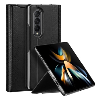 Dux Ducis เคสโทรศัพท์มือถือหนัง ฝาพับแม่เหล็ก พร้อมช่องใส่บัตร ตั้งได้ สําหรับ Samsung Galaxy Z Fold4 Fold3 5G Fold 4