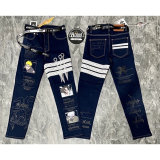 **ส่งฟรี**✅พร้อมส่ง ของแท้ล้าน%✅ Hold’em Japanese raw denim jeans “art of naruto”