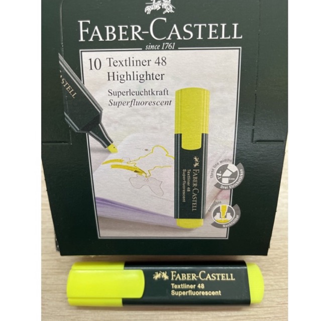 hilighter-faber-castell-สีเหลือง-10ด้าม-textliner-48-super-fluorescent