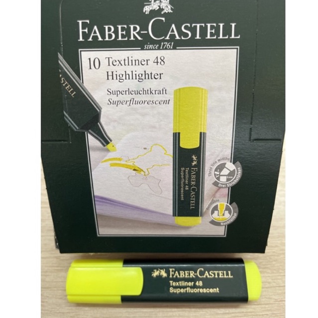Hilighter FABER CASTELL สีเหลือง(10ด้าม) Textliner 48 Super-fluorescent ...