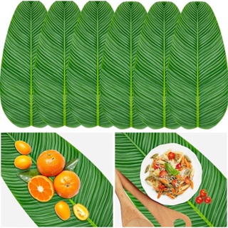 🍂COD🍂 ใบตองปลอม Banana Leaf ใบตองเสมือนจริง ใบตองเทียม ใบตองพลาสติก  ใบประดับโต๊ะ