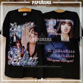 [ Black Pink ] LlSAs 1st Single Bootleg เสื้อ K-pop วินเทจ เสื้อวง papamama vintage shirt_12