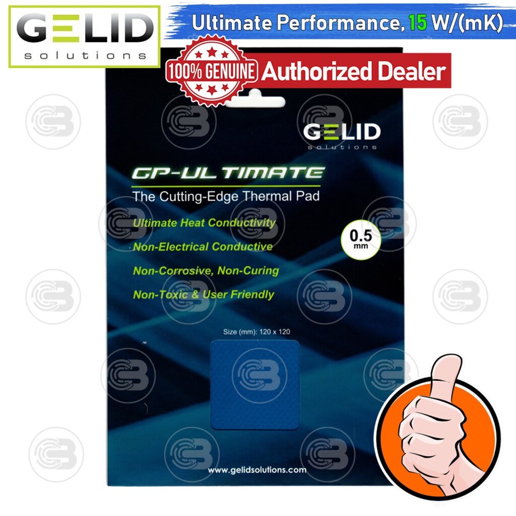 ภาพหน้าปกสินค้าGELID GP-ULTIMATE Thermal Pad 120x120 mm./0.5 mm./15.0 W/mK (TP-GP04-S-A) จากร้าน coolblasterthai บน Shopee