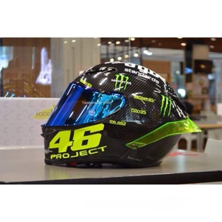 งาน1:1 เหมือนแท้ หมวกกันน็อกเพจ 8M online หมวกกันน็อคเต็มใบ 46 MotoGP Full face helmet for big bikes หมวกลายคาร์บอน สีดำ