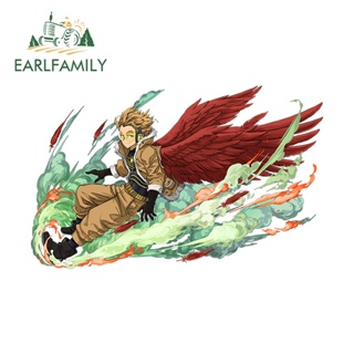 Earlfamily สติกเกอร์ ลายการ์ตูนอนิเมะ My Hero Academia Hawks Skill Effect ขนาด 13 ซม. สําหรับตกแต่งหน้าต่างรถยนต์