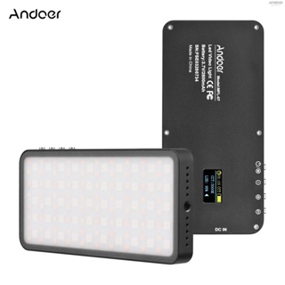 Andoer แผงไฟวิดีโอ RGB LED 3000K-6500K หรี่แสงได้ 30 เอฟเฟคพิเศษ CRI ≥95 สําหรับถ่ายภาพผลิตภัณฑ์