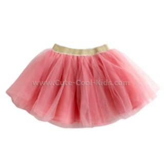 SK-052 กระโปรงผ้าชีฟองฟูฟ่อง สีส้มโอโรส Size-130/XXL (6-7Y)