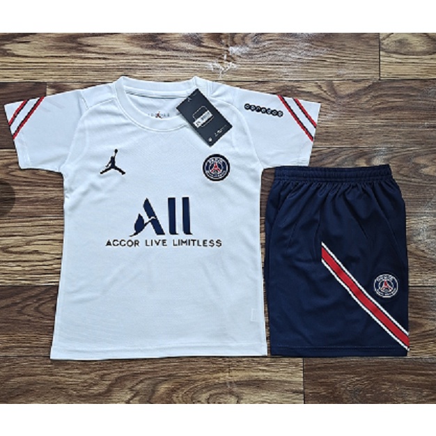 เสื้อกีฬาแขนสั้น-ลายทีม-psg-home-away-4th-white-kit-21-22-jersi-budak-สีขาว-สําหรับเด็ก