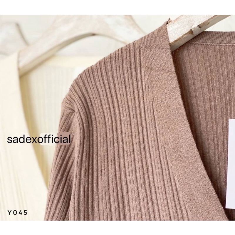 ภาพสินค้าเสื้อคลุมคาร์ดิแกน เสื้อคลุมไหมพรมร่องกระดุมผ่าหน้า y045 จากร้าน sadexofficial บน Shopee ภาพที่ 6