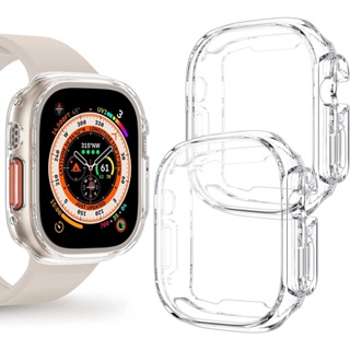 เคส iWatch SE ขนาด 49มม. 45มม. 41มม. 38มม.  40 มม. 42 มม. 44 มม. ซิลิโคนอ่อนนุ่มหุ้มใสสำหรับ iWatchSeries 8/7/6/5/4/3/2/1