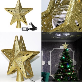 Topper LED Star Top Light Projection Lamp Light Gold/Silver ไฟตกเเต่ง ไฟดาว