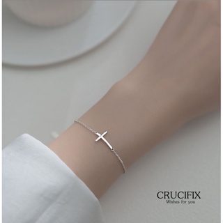 s925 Crucifix bracelet สร้อยข้อมือเงินแท้ ไม้กางเขน เรียบง่าย ใส่สบาย เป็นมิตรกับผิว