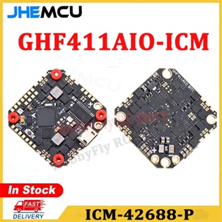 Jhemcu GHF411AIO-ICM 40A F411 ตัวควบคุมการบิน ICM42688P W/5V 10V BEC ในตัว 40A BLHELI_S 2-6S 4in1 ESC สําหรับโดรนบังคับ FPV