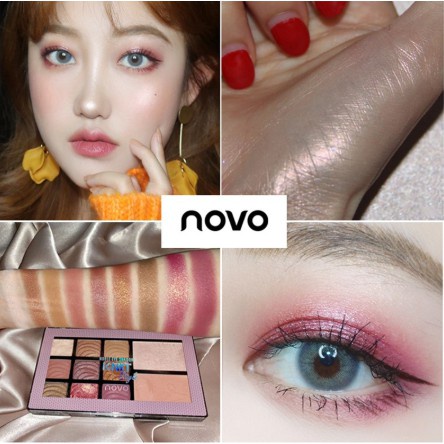 novo-noble-eye-shadow-พาเล็ทรุ่นใหม่มีอายชาโดว์-เฉดดิ้งและไฮไลท์-บรัชออน-ทั้งหมด-11-เฉดสี