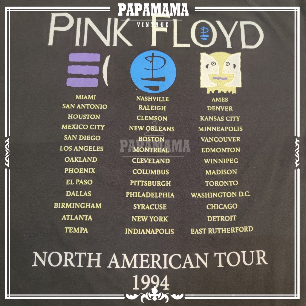 ปรับแต่งได้-pink-floyd-north-american-tour1994-เฟดเทา-tag-brockum-made-in-usa-เสื้อวง-เสื้อทัวร์-papamama-34