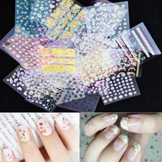 【AG】10 Sheets Fashion Flower Nail Sticker DIY Decal Style Manicure Decor