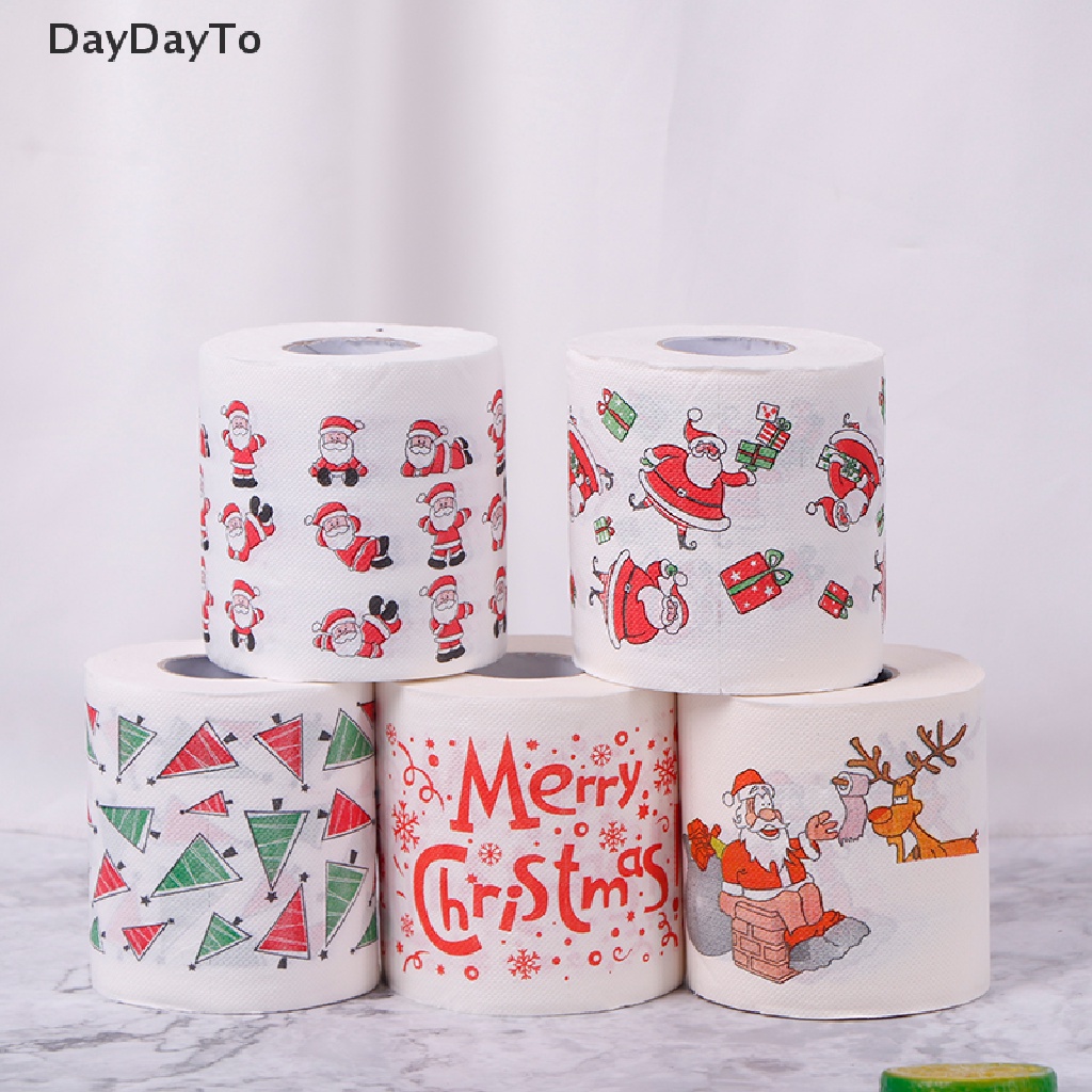 daydayto-ม้วนกระดาษทิชชู่-ลายซานตาคลอส-คริสต์มาส-สําหรับตกแต่งบ้าน-ห้องน้ํา