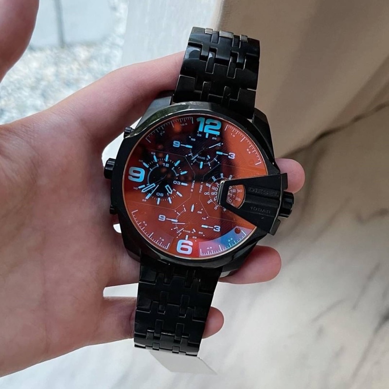 ผ่อน0-นาฬิกาชาย-diesel-mega-ion-plated-watch-สายแสตนเลสสีดำ
