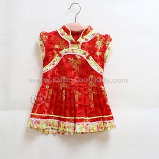 Dress- 808 ชุดกระโปรงเด็กหญิง ตรุษจีน Size-120/XL (5-6Y)
