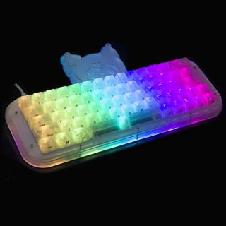 【พร้อมส่ง】SKYLINE ปุ่มกดคีย์บอร์ดอะคริลิค 64 คีย์ RGB แบบใส ตั้งโปรแกรมได้