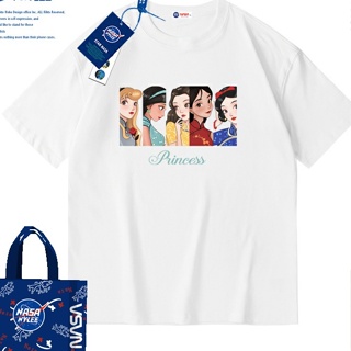 เสื้อยืดแขนสั้น พิมพ์ลายการ์ตูน NASA ทรงหลวม พลัสไซซ์ สําหรับผู้หญิง ใหม่_30