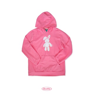 DADDY | Goodie Hoodie เสื้อกันหนาว Hoodie สกรีนลายกระต่ายสุดน่ารัก สีชมพู