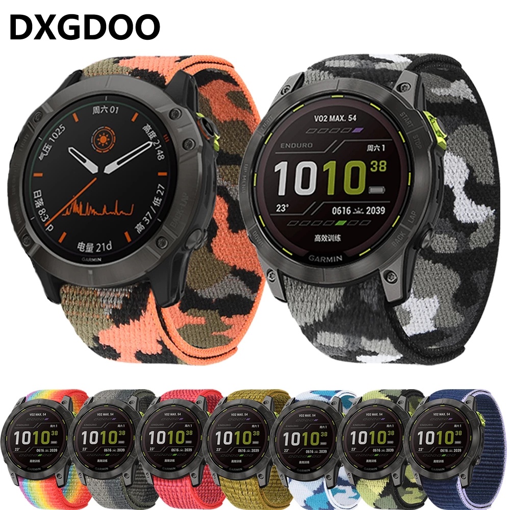 dxgdoo-สายนาฬิกาข้อมือไนล่อน-น้ําหนักเบา-สําหรับ-garmin-fenix-6-6x-fenix-7-7x-tactix-7-band-26-มม-fenix-6-6-pro-5-5-plus