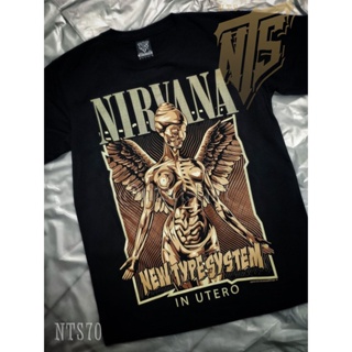 ผ้าฝ้าย 100% 70 Nirvana ROCK เสื้อยืด เสื้อวง เสื้อดำ สกรีนลายอย่างดี ผ้าหนานุ่ม ไม่หดไม่ย้วย  T SHIRT S M L XL XX_14