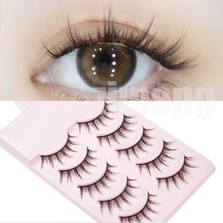 💖💖Beauty GLAZED ขนตาปลอม 5D สีดําธรรมชาติ ติดทนนาน สําหรับแต่งหน้า 5 คู่