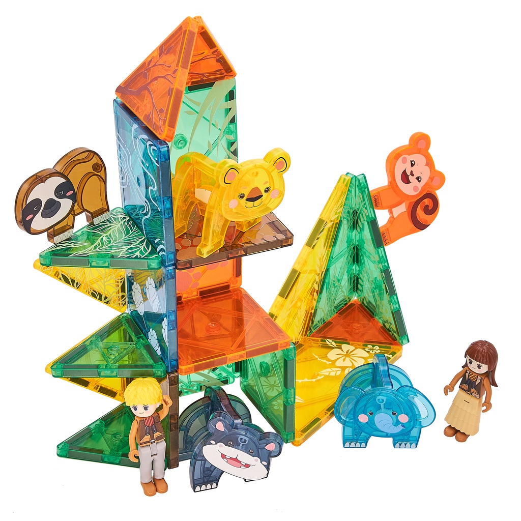 magnetic-tiles-grassland-animals-56-pieces-แผ่นตัวต่อแม่เหล็กชุดสัตว์ทุ่งหญ้า-56-ชิ้น