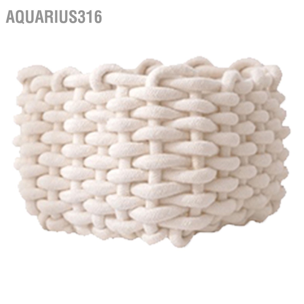 baquarius316-ตะกร้าเก็บเชือกฝ้าย-สีขาว-เรียบง่าย-สําหรับเก็บเครื่องสําอาง-กระเป๋าสตางค์-กุญแจ