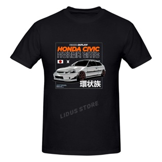 ถูกที Civic Hatchback Japan Car T shirt Harajuku Clothing Short Sleeve T-shirt 100% Cotton Streetwear Graphics Tshirt Te