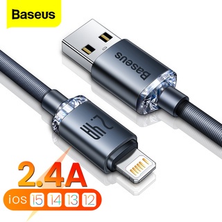 Baseus สายชาร์จ USB 2.4A 2 เมตร สําหรับ iPhone 14 13 12 Pro Xs Max X Xr 8 7 Plus iPad Pro