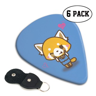 Sanrio Aggretsuko ปิ๊กกีตาร์ 3 ความหนาต่างกัน สําหรับกีตาร์ อูคูเลเล่ และอื่นๆ 6 ชิ้น