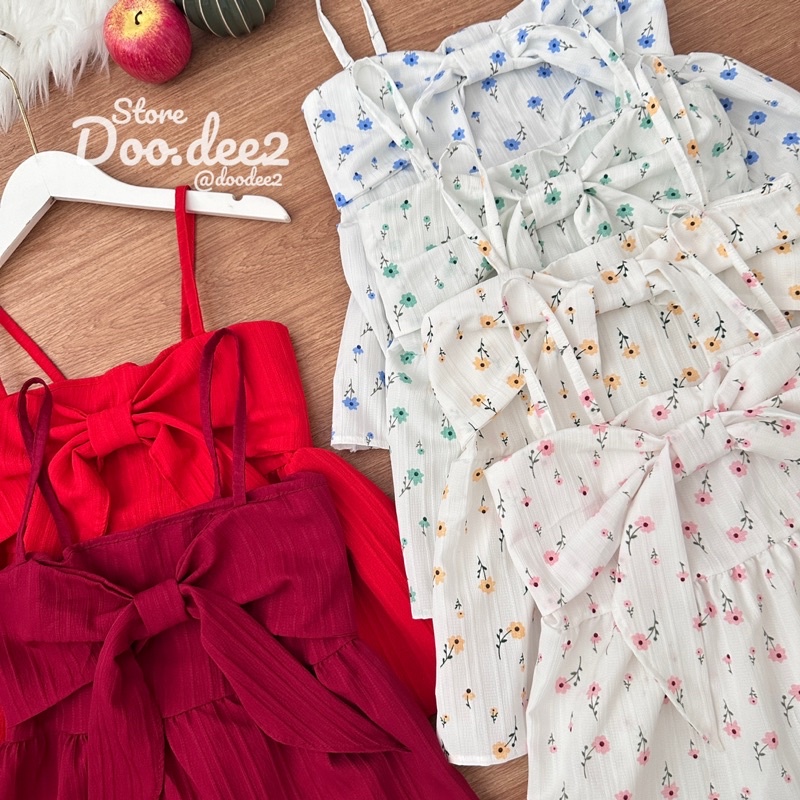 doodee2-เสื้อสายเดี่ยว-แต่งโบว์หน้า-จั้มเอว