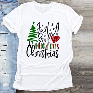 Love  Merry Christmas Tee Women T Shirt Cute  Tshirt  Tees Camisa Print T-shirts xmas