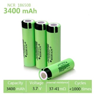 Original NCR18650B 3.7 V 3400Mah 18650แบตเตอรี่ลิเรียมแบบชาร์จไฟได้สำหรับไฟฉาย  ราคา ต่อก้อน  ♥️ราคาไม่รวม vat