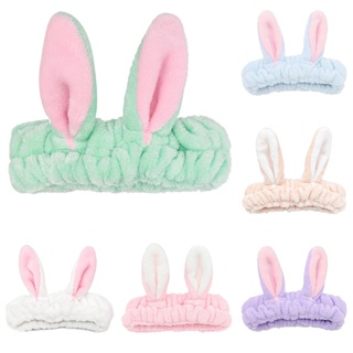 [B_398] Wash Face Hair Holder Absorption Non-shedding Fade-less Animal Ears Wash Face Hairbands for Girl