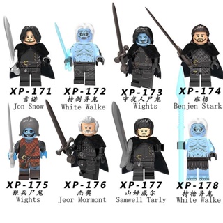 ☎✾ใช้งานร่วมกับ LEGO Ice and Fire Game of Thrones KT1024 Aliens Night Watchman Snow Sam Building Block Figure ของเล่น