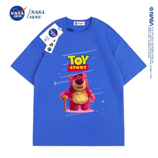 เสื้อยืดแขนสั้น ผ้าฝ้าย ทรงหลวม ลาย NASA แฟชั่นฤดูร้อน สําหรับผู้ชาย และผู้หญิงเสื้อยืด _59