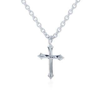 the Glory Cross Necklace 45 - 50 cm สร้อยคอเงินแท้ 925 ทำมือแฮนด์เมด พร้อมจี้  the Glory Cross ลายโซ่คลาสสิกชุบไวท์โกลด์