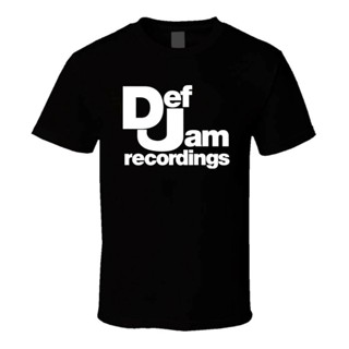 เสื้อยืดผ้าฝ้ายพรีเมี่ยม เสื้อยืด ผ้าฝ้าย พิมพ์ลาย Def Jam Recordings สีดํา สีขาว สําหรับผู้ชาย NMgime91OEmkom39