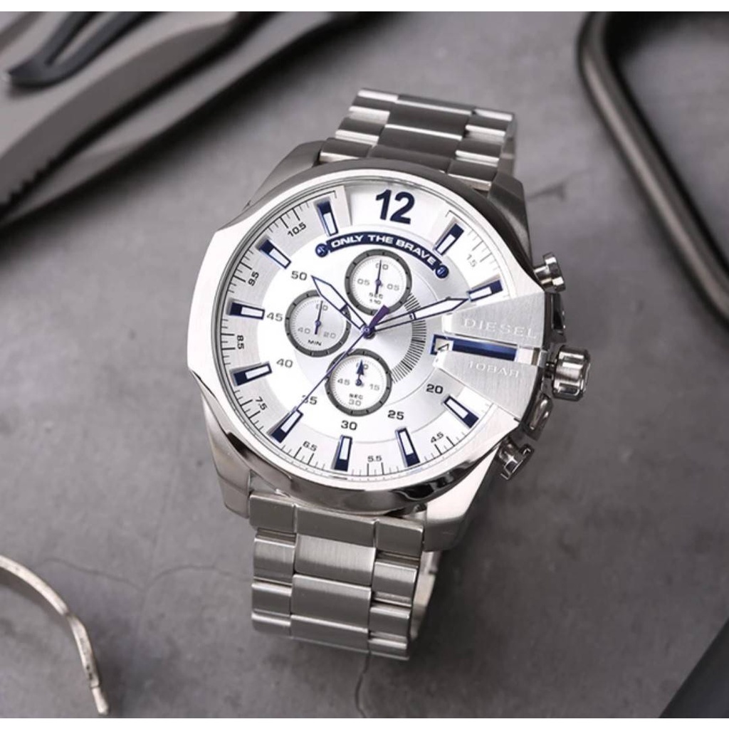 แท้-พร้อมส่ง-diesel-dz4477-diesel-mens-mega-chief-chronograph-stainless-steel-watch