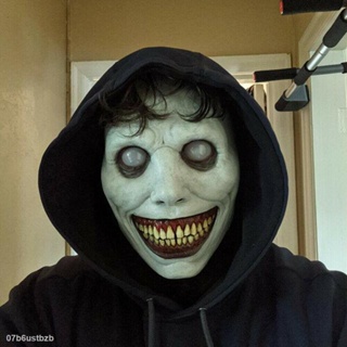 ▩Halloween new horror mask exorcist smile white-eyed demon holiday props
