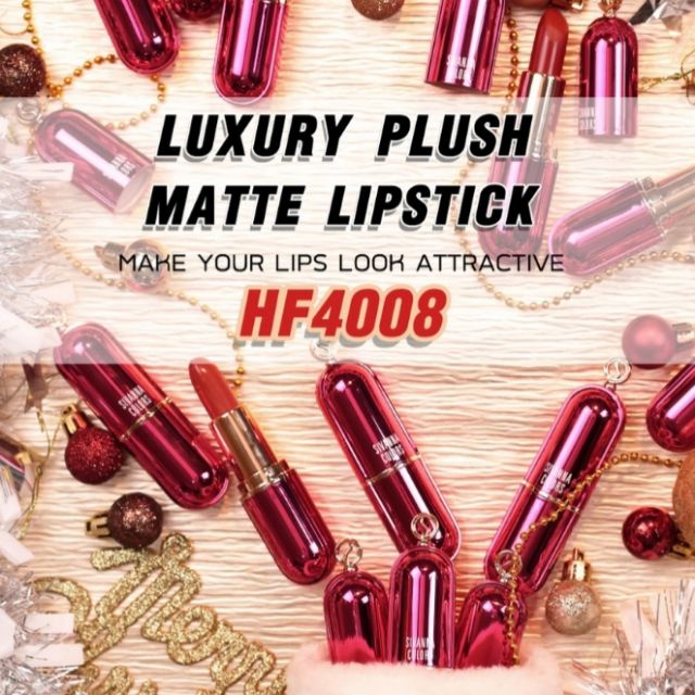 hf4008-sivanna-colors-luxury-plush-matte-lipstick-ลิปเนื้อแมทแต่ทาแล้วปากดูอิ่มสวยวาว-เนื้อลิปนุ่มสีชัดแมทติดทน