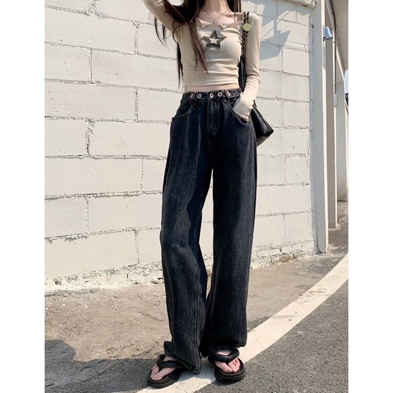 dadulove-new-korean-version-of-retro-jeans-niche-high-waist-loose-womens-wide-leg-pants-fashion-womens-clothing