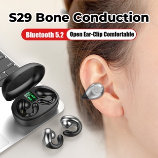 S29 TWS Ambie Sound Bone Conduction หูฟังบลูทูธ 5.2 หูฟังไร้สาย ต่างหูแบบหนีบ พร้อมไมโครโฟน HiFi สเตอริโอ กีฬา ชุดหูฟังกันน้ํา
