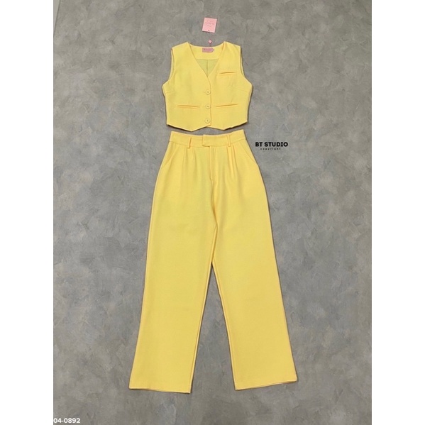 CODE : 04-0892 ชุดเซทสีเหลือง ชุดทำงาน งานป้าย BT | Shopee Thailand